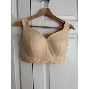 Fiona Bra Wireless Front Wrap Closure Wide Strap Beige Place  Comfort Size M NEW